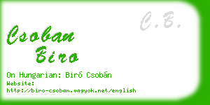 csoban biro business card