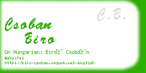 csoban biro business card